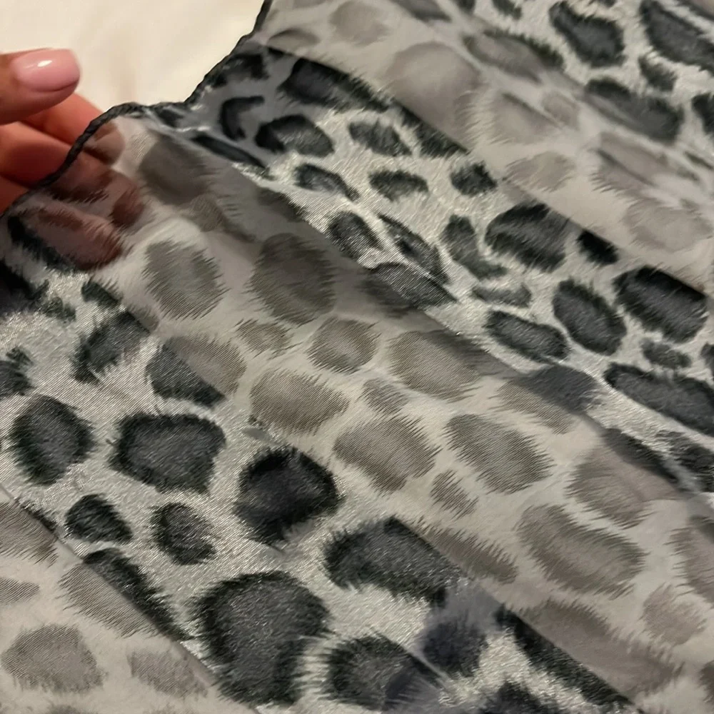 Sheer animal print scarf